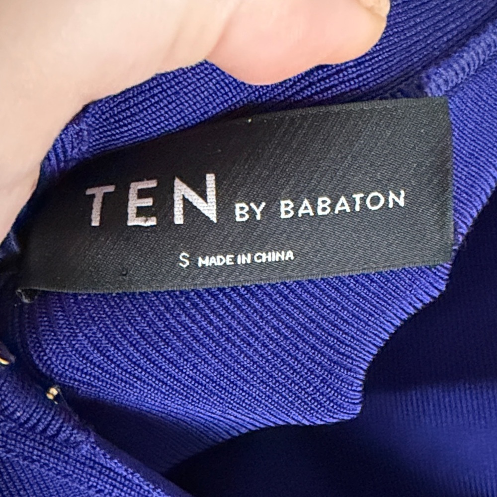 NWOT TEN by Babaton Chandelier Dress Bodycon Halter Midi in Daring Indigo - Picture 7 of 10